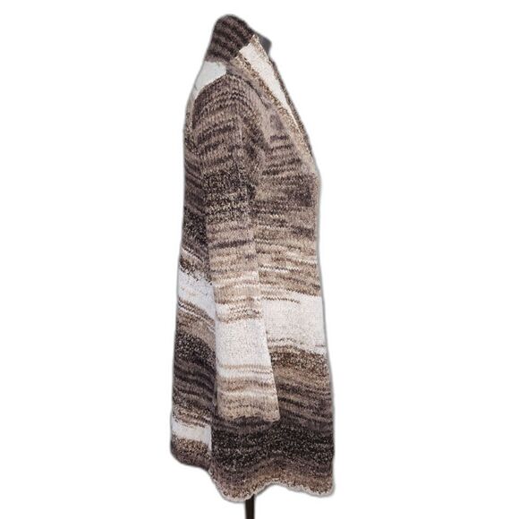 Prana Brown & White Wool Blend Cardigan Sweater Size XS - Picture 4 of 6